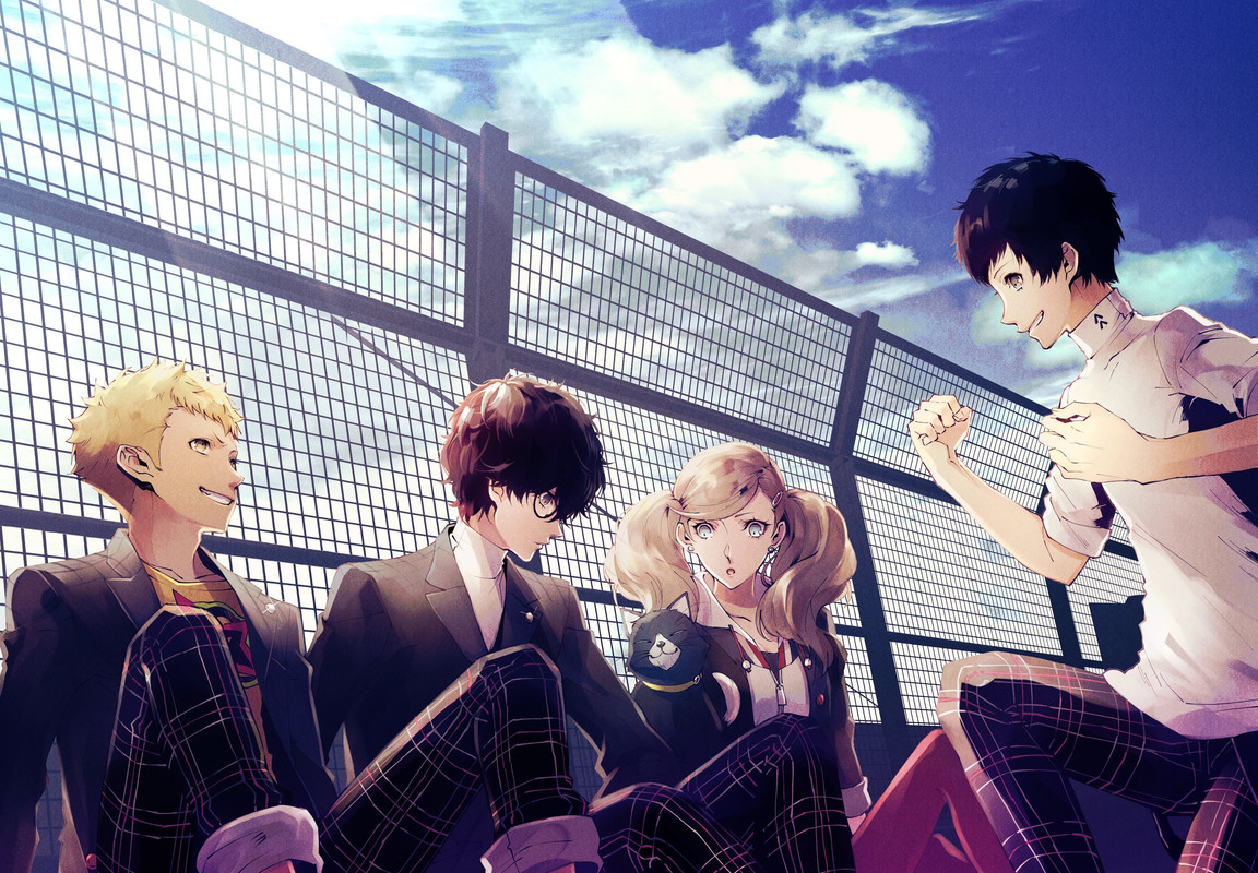 amamiya-ren-takamaki-anne-morgana-sakamoto-ryuuji-and-mishima-yuuki-persona-and-1-more-drawn-by-yu