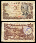 Dos Billetes de Cien Pesetas 1970 Con Resellos Reivindicativos 100-Pesetas-1970-2