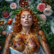 Garden wedding wom served Redhair 0 13