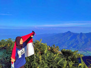 Tourists at the summit of Mount Pulosari