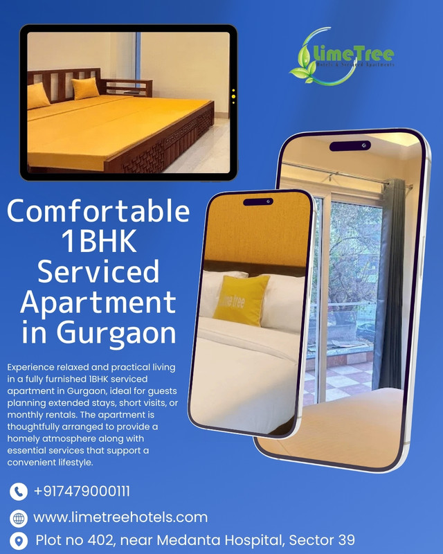 Comfortable 1BHK Serviced Apartment in Gurgaon