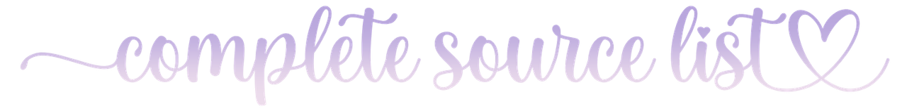 complete source list (font is joseph sophia on da font)