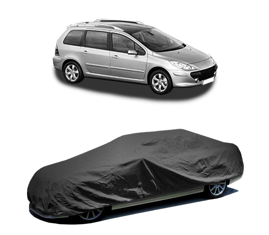 Husa tip prelata auto pentru PEUGEOT 307 SW (3H) 2002 - 2009,culoare negru, material textil impermeabil, rezistanta la intemperii praf UV, CARPASSION Husa Protectie