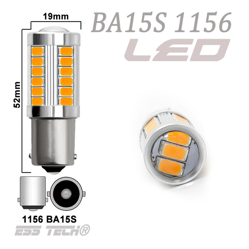1 Paire Feu Blanc BA15S R5W 1156 5050 8SMD LED Feu Stop Ampoule