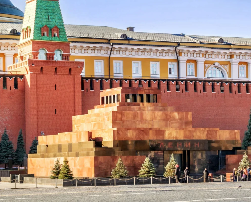 Lenin’s Mausoleum in Red Square, Moscow – granite tomb of Vladimir Lenin.