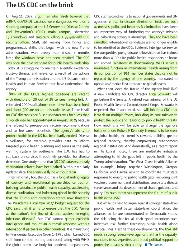 Éditorial Lancet 2026 04 26