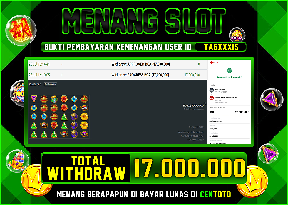 BUKTI JACKPOT LUNAS CENTOTO