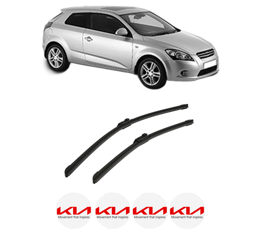 Set stergatoare auto KIA PRO CEE'D (ED) din 2008-2013, pentru parbriz auto, 2 bucati, Bosch Aerotwin, din cauciuc siliconat rezistent, 4 Stickere Auto KIA