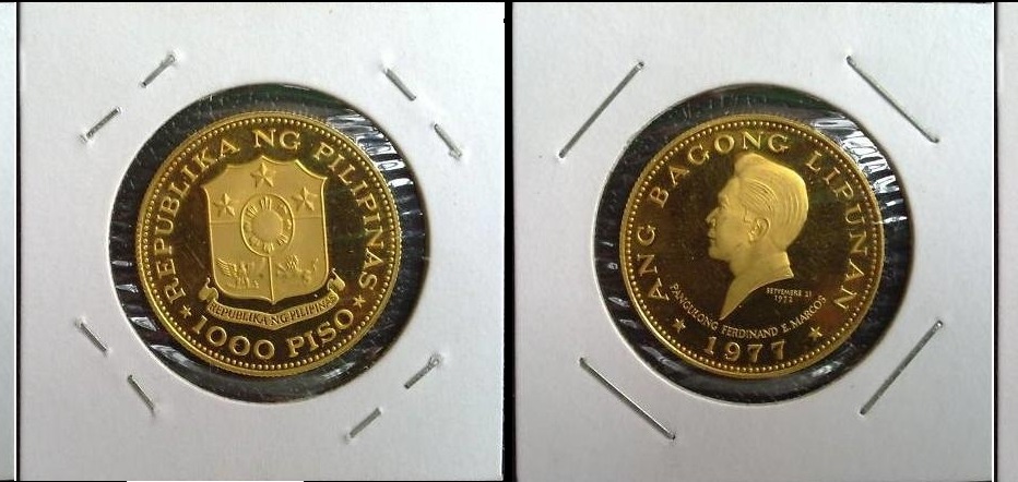 1977  1000 Piso Ang Bagong Lipunan - Marcos Gold Coins 1977-Marcos-1000-Piso-5