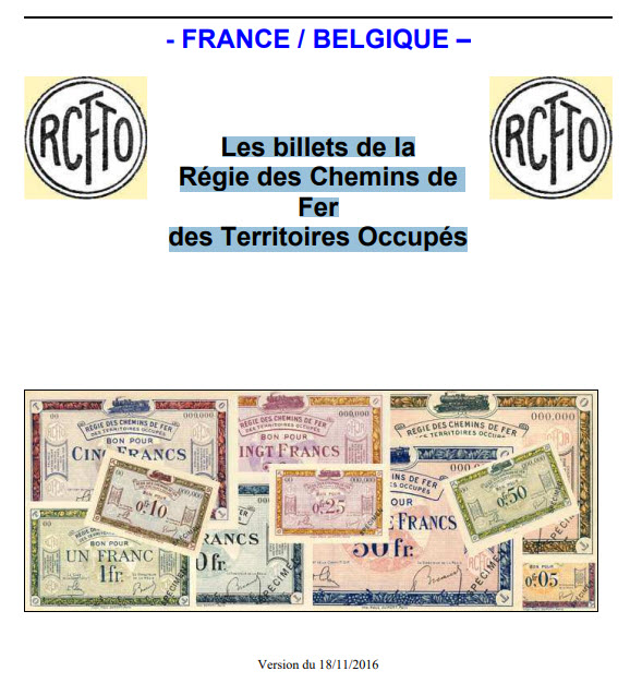 Les billets de la Régie des Chemins de Fer des Territoires Occupés Regie-Chemins-De-Fer