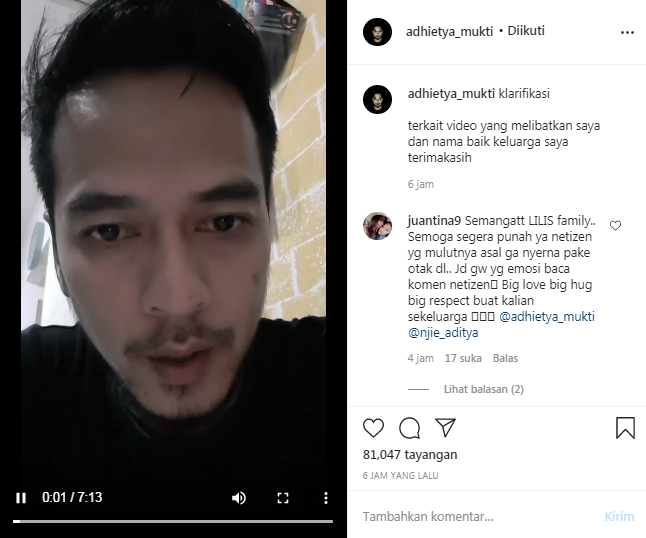 Adhietya Mukti klarifikasi soal video mirip Gisel