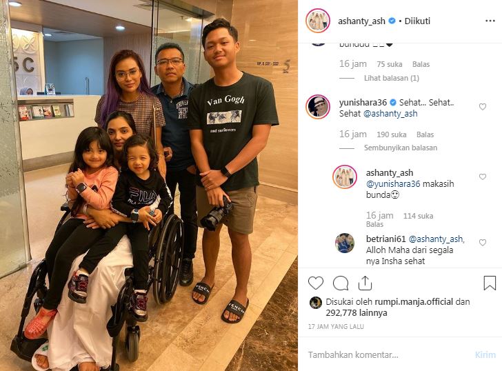 Yuni Shara tuliskan doa untuk Ashanty agar segera sehat kembali