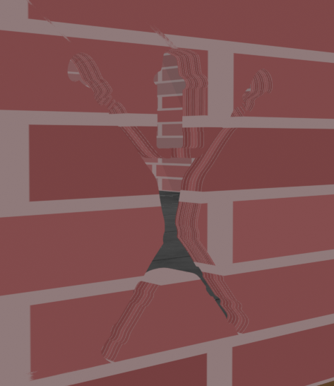 Photo of my character doing this trope in blender