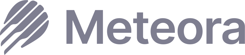 meteora platform logo external partner monochrome grey svg