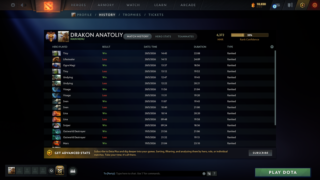 Dota 2 Account  MMR