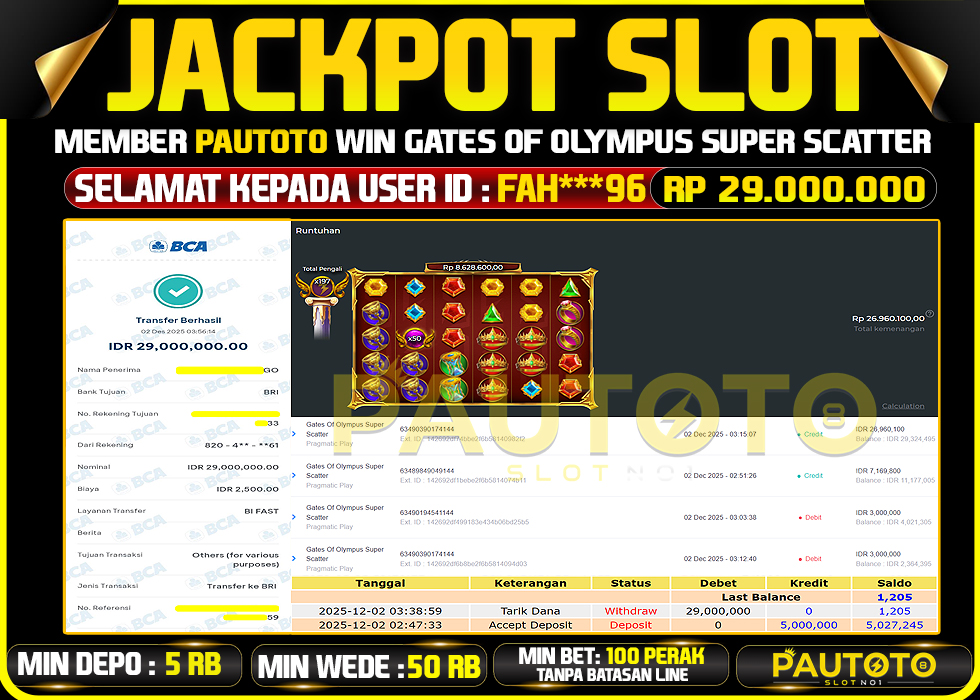 BUKTI JACKPOT LUNAS PAUTOTO