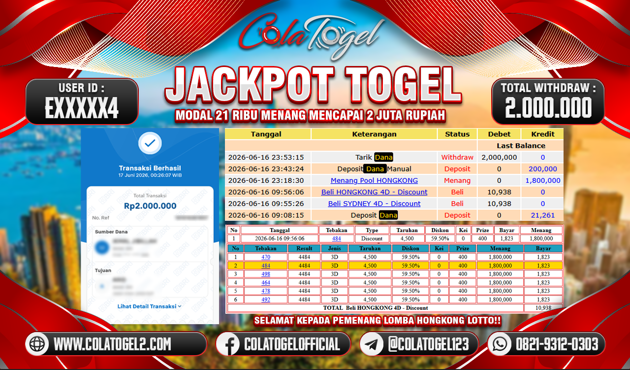 JACKPOT HONGKONG LOTTO!!