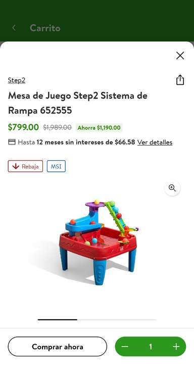 Bodega Aurrera: Mesa de Juego Step2 Sistema de Rampa 652555 
