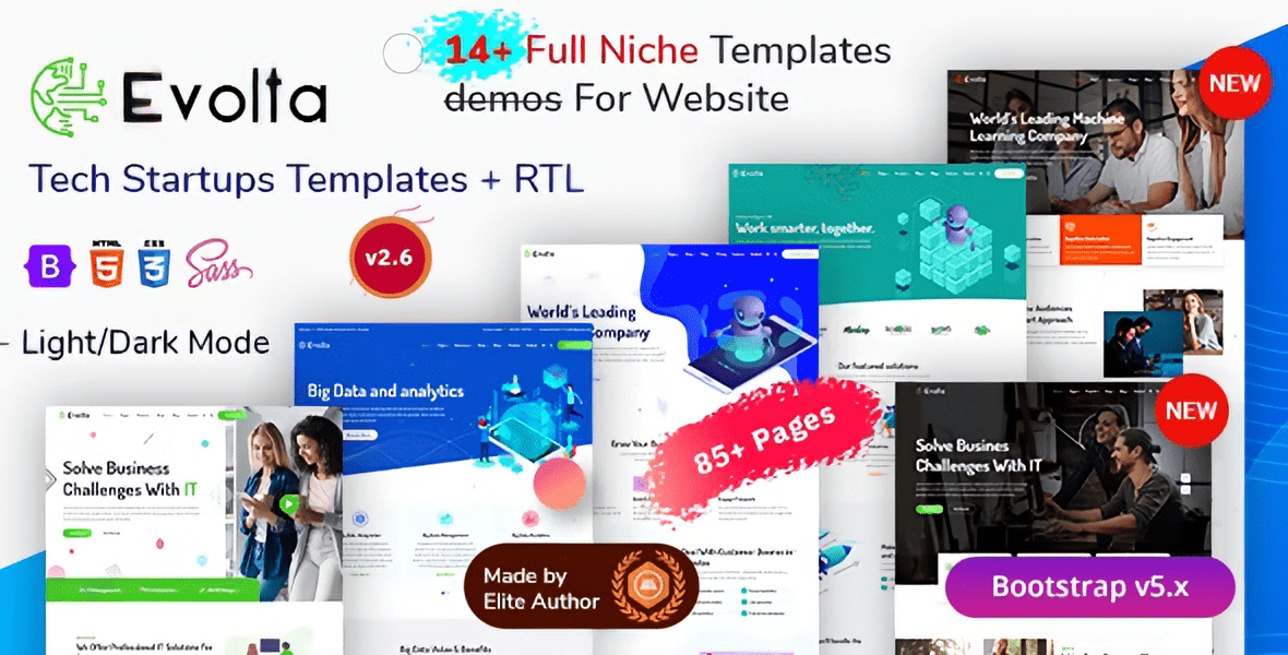 Evolta – Technology Services & Digital Business Startup Template HTML Bundle