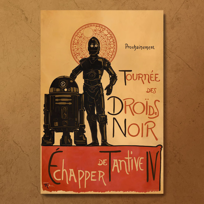 acme archives star wars droides noir art print feature