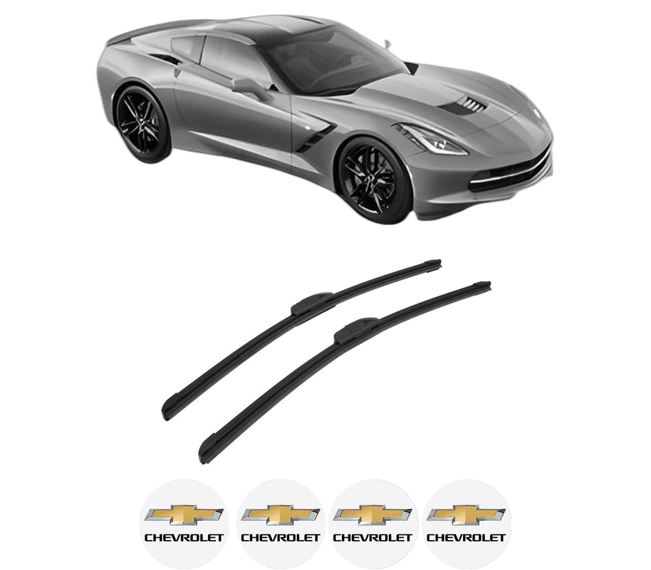 Set stergatoare auto CHEVROLET CORVETTE (C7) din 2014-2019, pentru parbriz auto, 2 bucati, Bosch Aerotwin Retrofit, din cauciuc siliconat rezistent, 4 Stickere Auto CHEVROLET