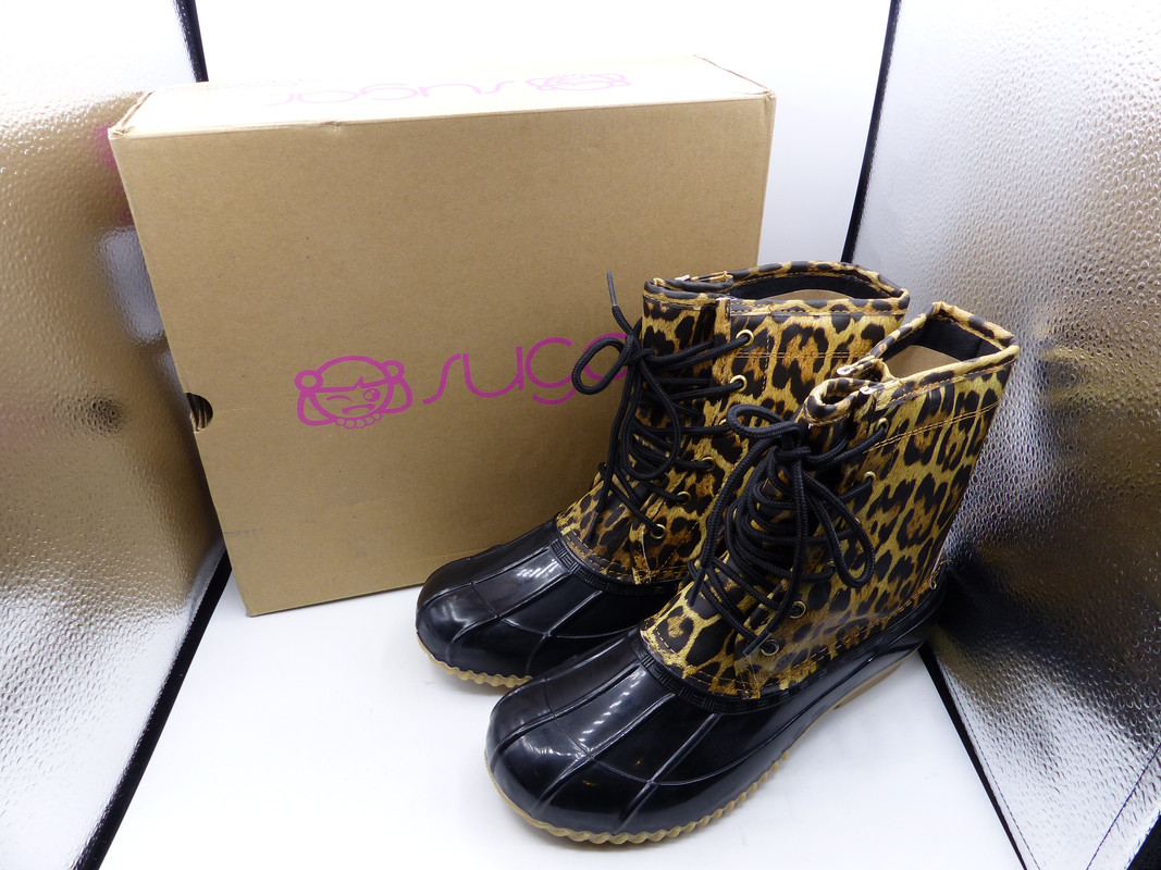 SUGAR SKYLAR 3 FSF603 LEOPARD SMOOTH YOUTH US 7M BOOTS