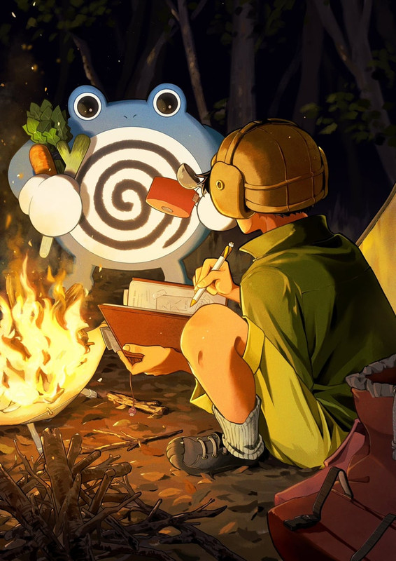 drifloon-and-poliwhirl-pokemon-drawn-by-