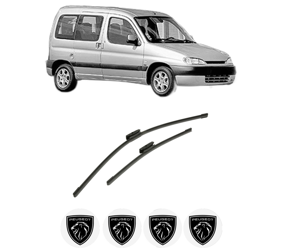 Set stergatoare auto PEUGEOT PARTNER MPV (5_, G_) din 1996-2015, pentru parbriz auto, 2 bucati, Bosch Aerotwin Multi, din cauciuc siliconat rezistent, 4 Stickere Auto PEUGEOT