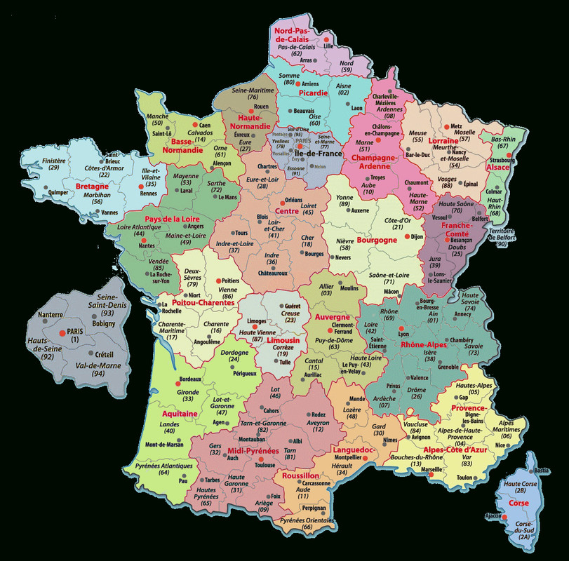 carte de france departements carte des departements de france avec ...