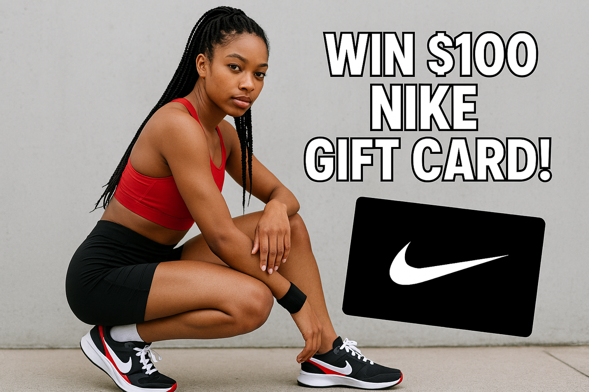 Sporty woman with Nike gift card