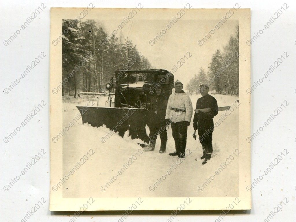 Foto, Wehrmacht, LKW, Schneeräumgerät, Schneeräu