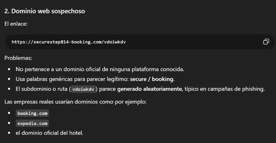 He probado ChatGPT para me diga si un mensaje que he recibido es - ¿Qué tal Booking.com? Buscador de Hoteles: Opiniones, dudas