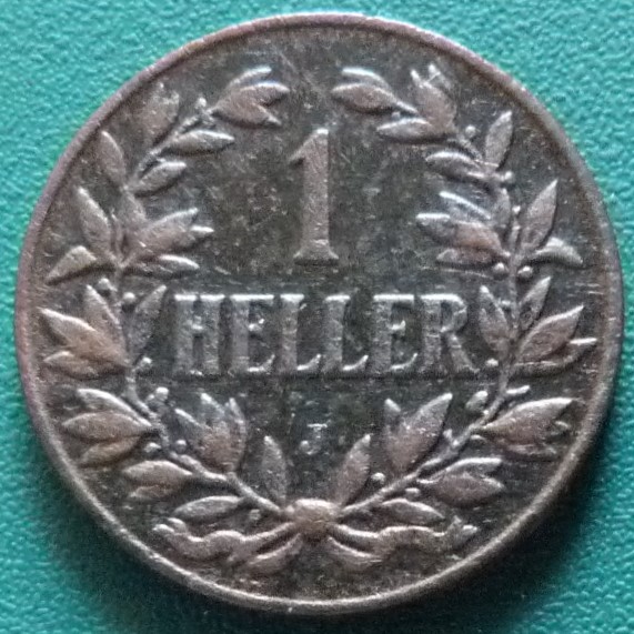 1 Heller. África Oriental Alemana (1905) DOA-1-Heller-1905-rev