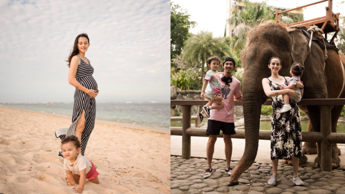 Dahlia Poland, Fandy Christian dan kedua anaknya menikmati liburan di pantai dan kebun binatang