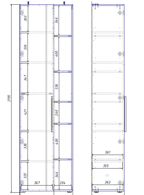 Распашной шкаф Эйр