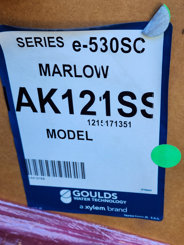 GOULDS XYLEM MARLOW E-530SC AK121SS CENTRIFUGAL 1215171351 COMMERCIAL POOL PUMP