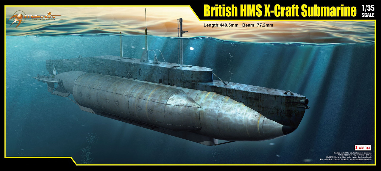 Sous-marin anglais HMS X-Craft [Merit International 1/35°] de Gusstaff MIL-63504
