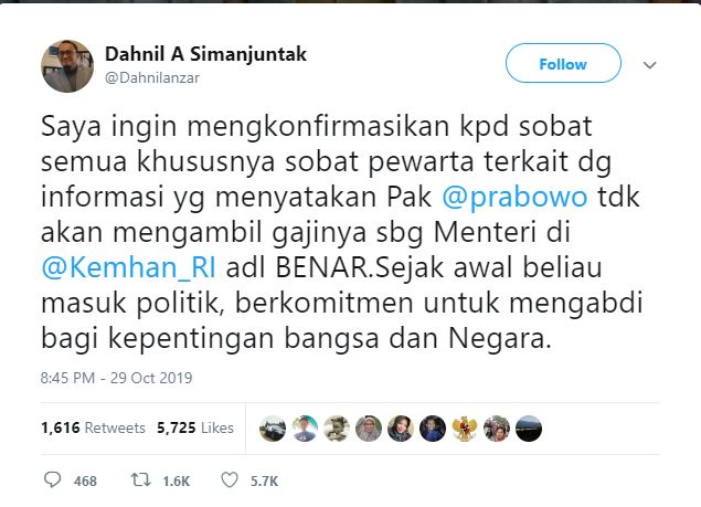 Jubir Prabowo, Dahnil Anzar angkat bicara