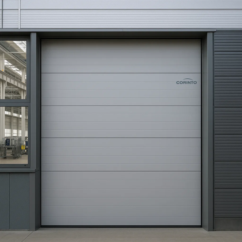 Porte sectionnelle industrielle avec hublots