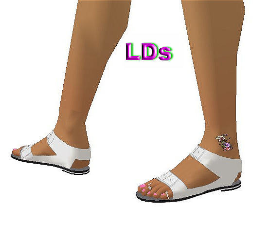 SANDALS-WHITE-LEATHER-W-LDS-TAT-CATTY