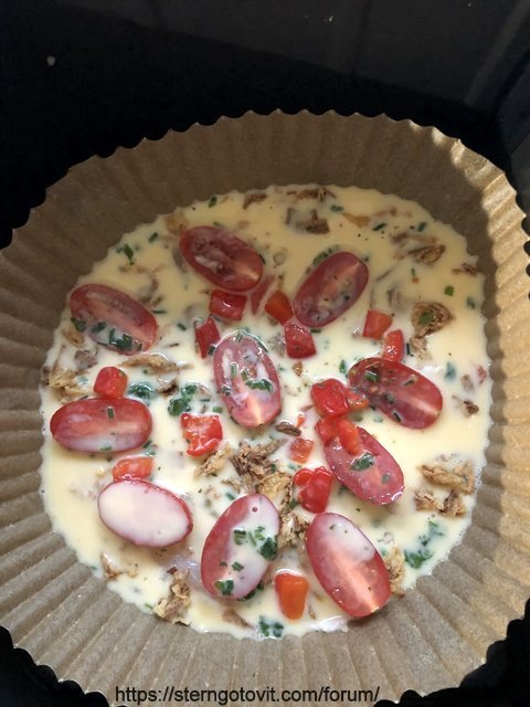 Омлет с беконом в аэрогриле