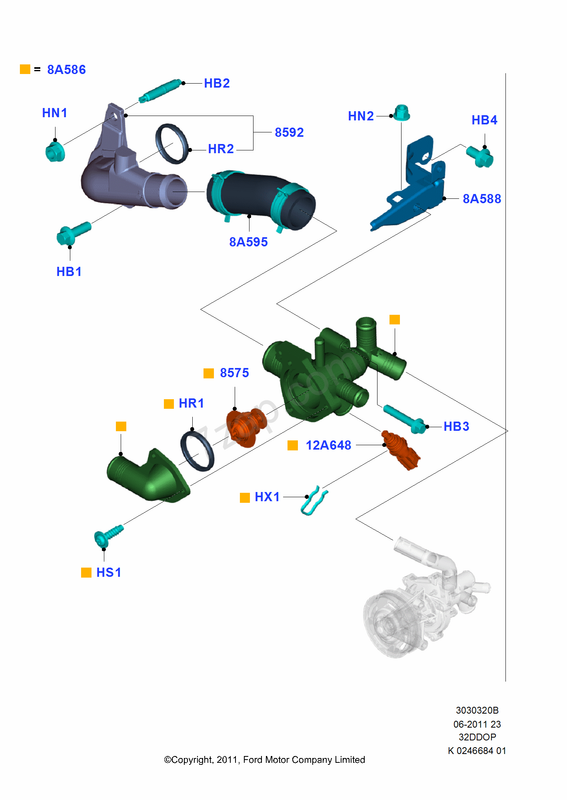 Ranger 3 2 thermostat housing exploded view — Postimages