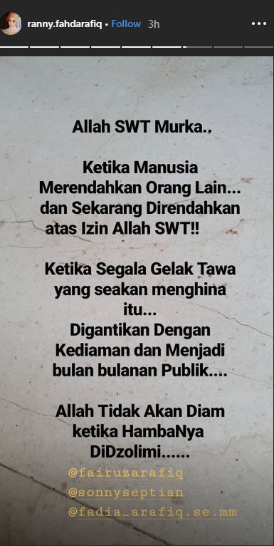 Instagram Story Ranny Fahd Arafiq