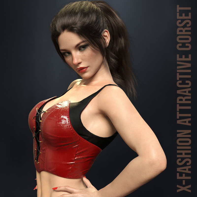 X-Fashion Attractive Corset for Genesis 8 Females