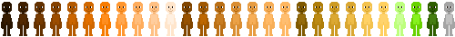arms down, small, mostly human skin tones