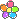 Pixel gif of a rainbow flower.