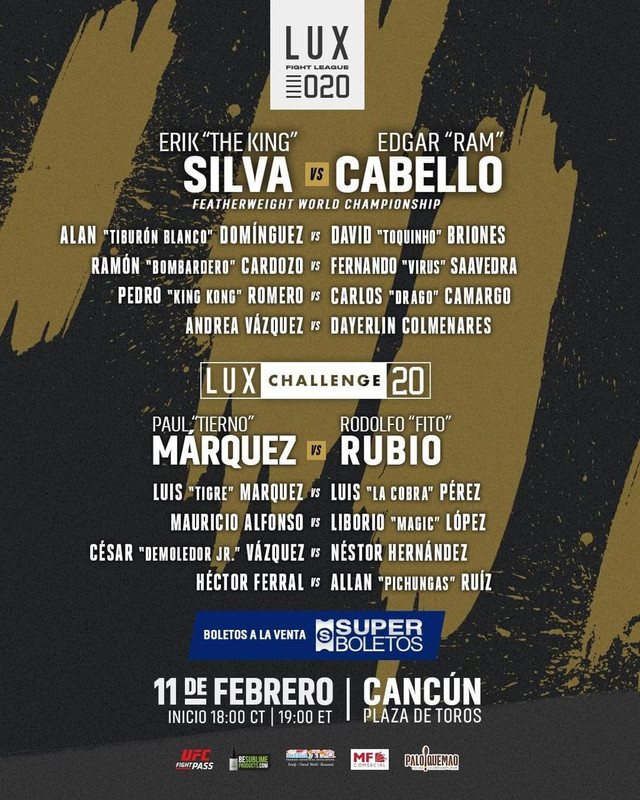 Gran combate entre “RAM” Cabello y “The King” Silva en el Lux Fight League 020