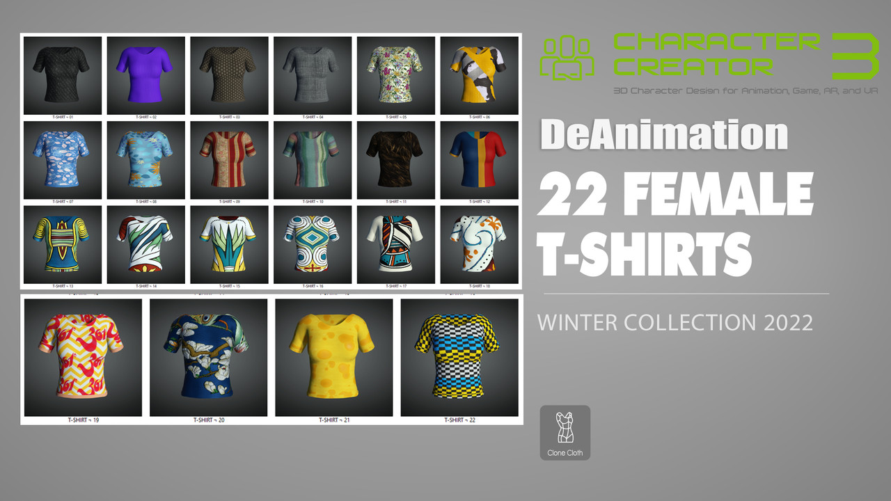 [reallusion-cloth] T-Shirts Winter Collection 2022