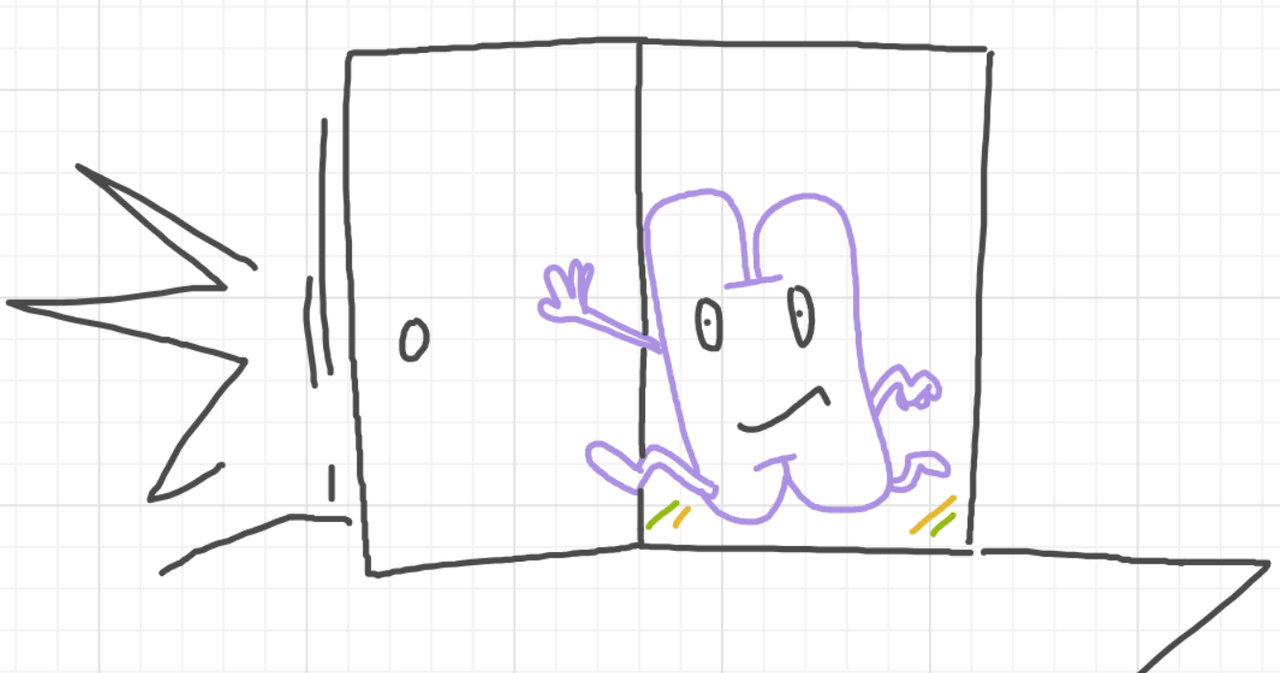 A panel from A Murder On The, episode six of the Board Boards object show by Furretwalk/WalkingFurret.