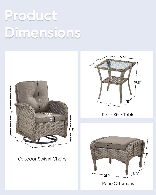 KW Outdoor Furniture 5PCS GRGR 7